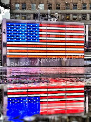 Times Square USA Flag
